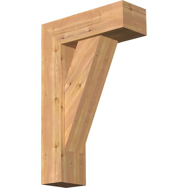 Ekena Millwork Traditional Block Smooth Bracket w/ Offset Brace, Western Red Cedar, 7 1/2"W x 22"D x 34"H BKT0806X22X34TRA05SWR - main
